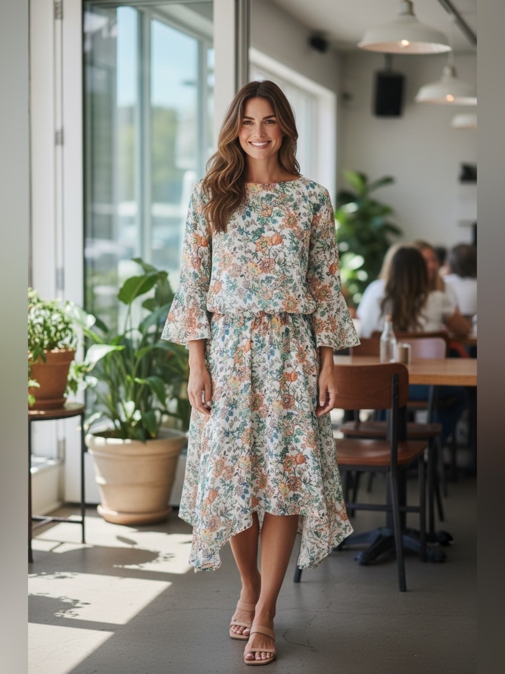 Almost Famous Multicolor Floral Long Sleeve Dress